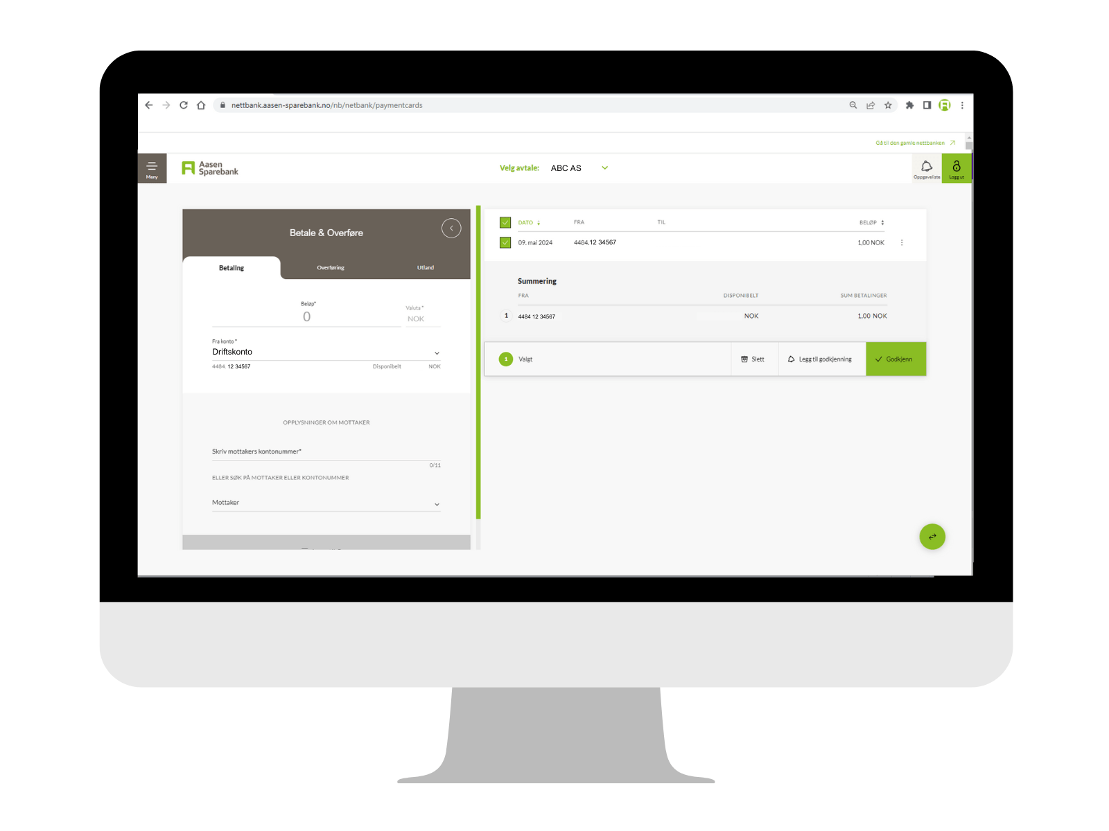 Godkjenne flere betalinger