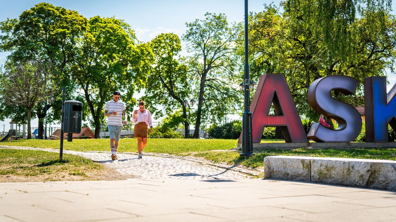 Askim-skilt i parken Askim-skilt i parken