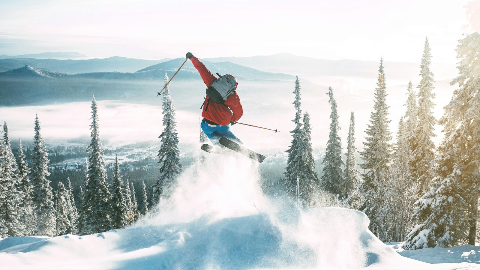 Hopper på ski